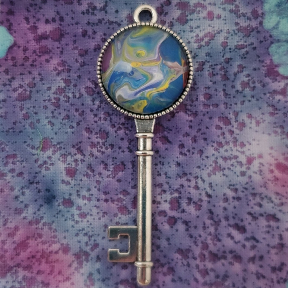 Handmade Clover Key Necklace Pendant
